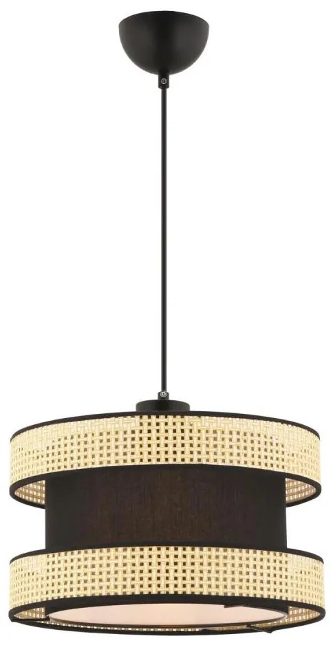 Lampadario a sospensione con cavo HALO 1xE27/60W/230V nero/beige