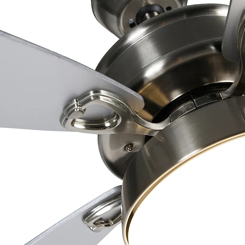 Ventilatore da soffitto in acciaio con telecomando incl. LED - Malaki