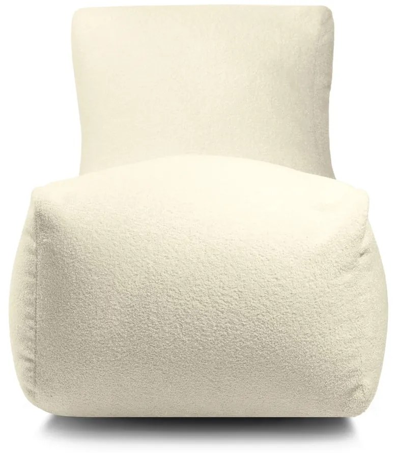 Puof a sacco color crema con rivestimento in bouclé Lounge – SLOWDOWN