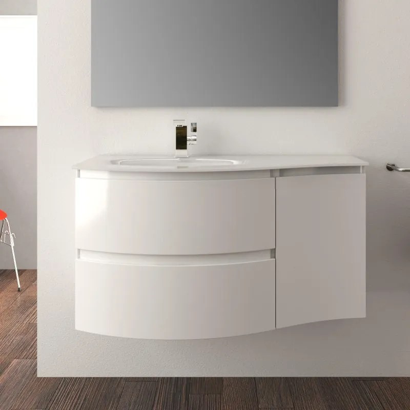 Estensione per mobile da bagno Vague 1 anta bianco L 35 x H 55 x P 40 cm