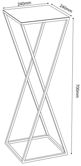 Portafiori 70x24 cm oro