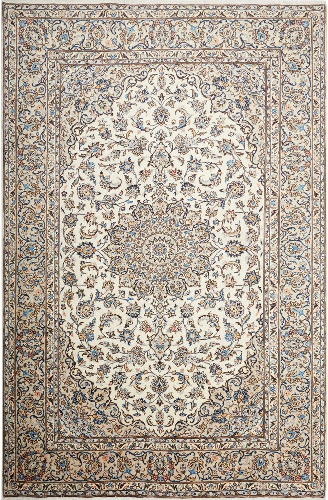 Kashan Tappeto 200 x 330 Beige (Iran) Annodato A Mano