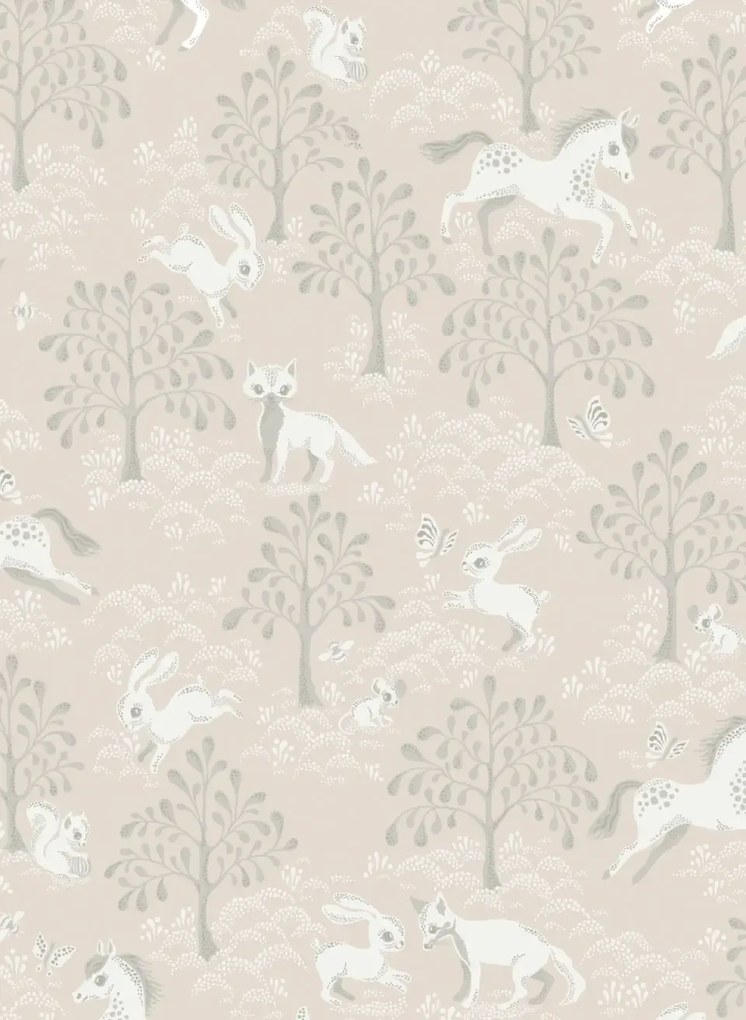Littlephant Tapete Fairytale Fox - Dusty Pink