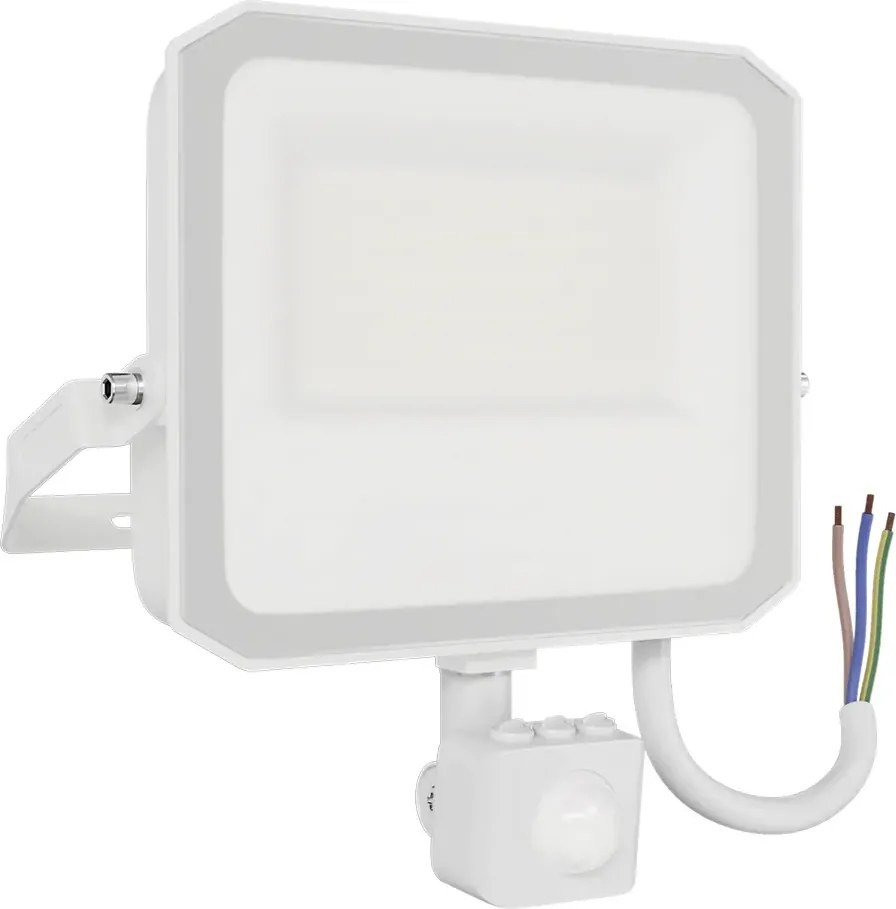 Faro LED 50W IP65 Bianco con Sensore di Movimento e OSRAM chip LED Colore Bianco Caldo 3.000K