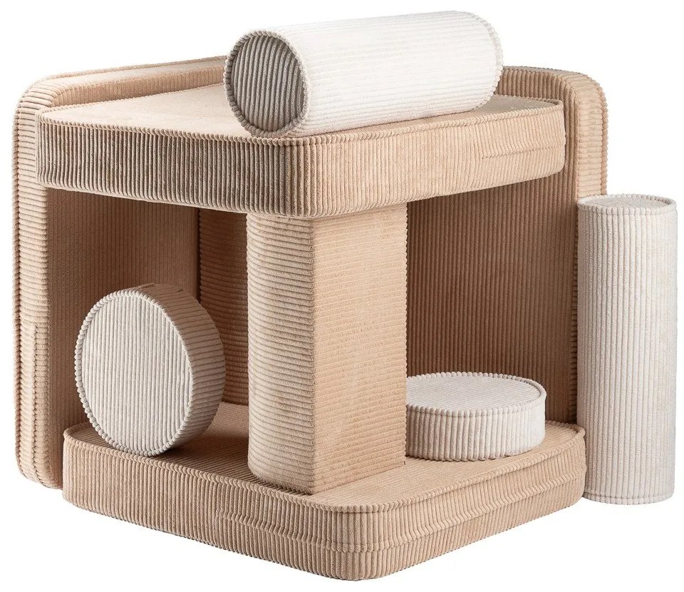 Divano per bambini marrone chiaro con rivestimento in velluto a coste 132 cm Settee – Wigiwama