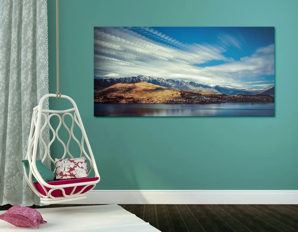 Quadro su tela – Sole al tramonto sopra il lago