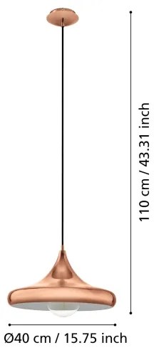 Eglo 94742 - Lampadario CORETTO 1xE27/60W/230V