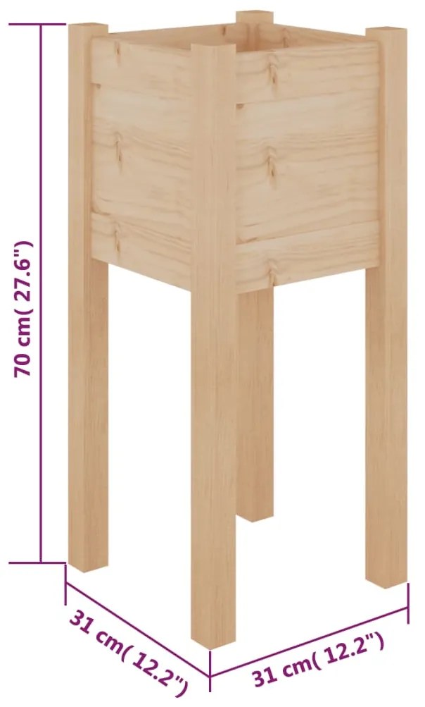 Fioriere da Giardino 2 pz 31x31x70 cm in Legno Massello di Pino