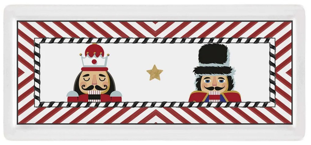 Piatto da portata Natale 35x16 cm ceramica Schiaccianoci