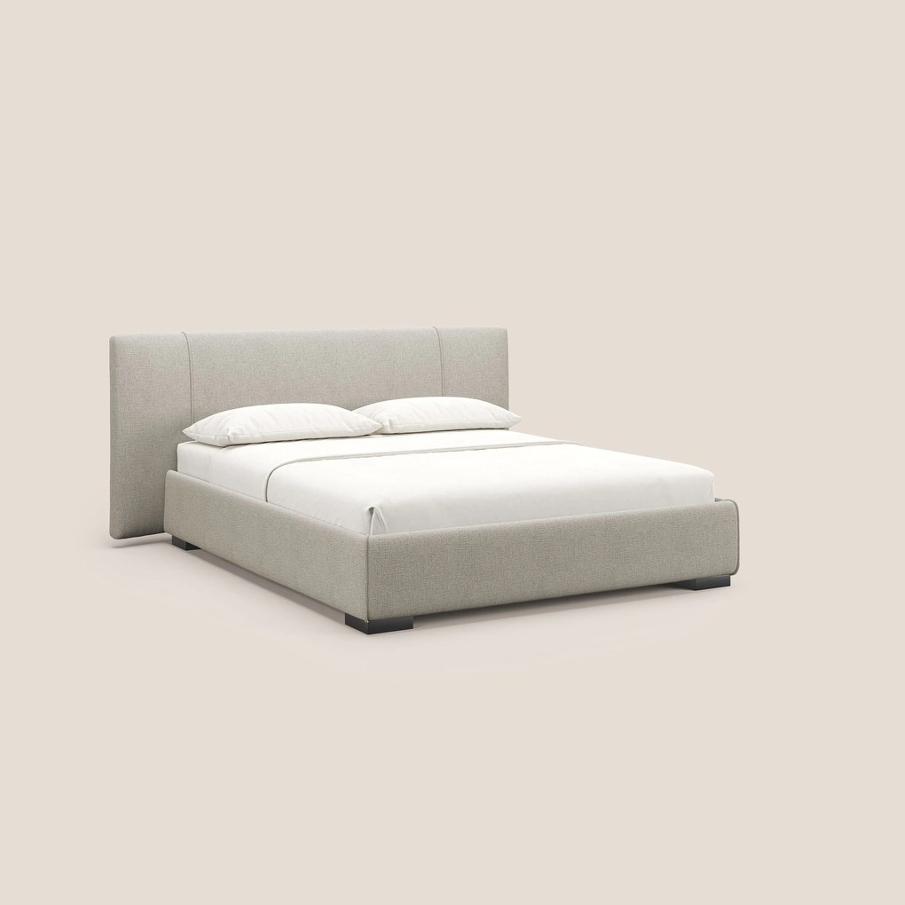 Omero letto imbottito contenitore sfoderabile in tessuto fiammato impermeabile T14 tortora