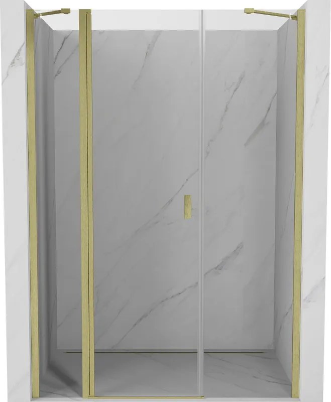 Mexen Mist porta doccia battente 150 cm, trasparente, oro spazzolato - 8A4-150-001-55-00