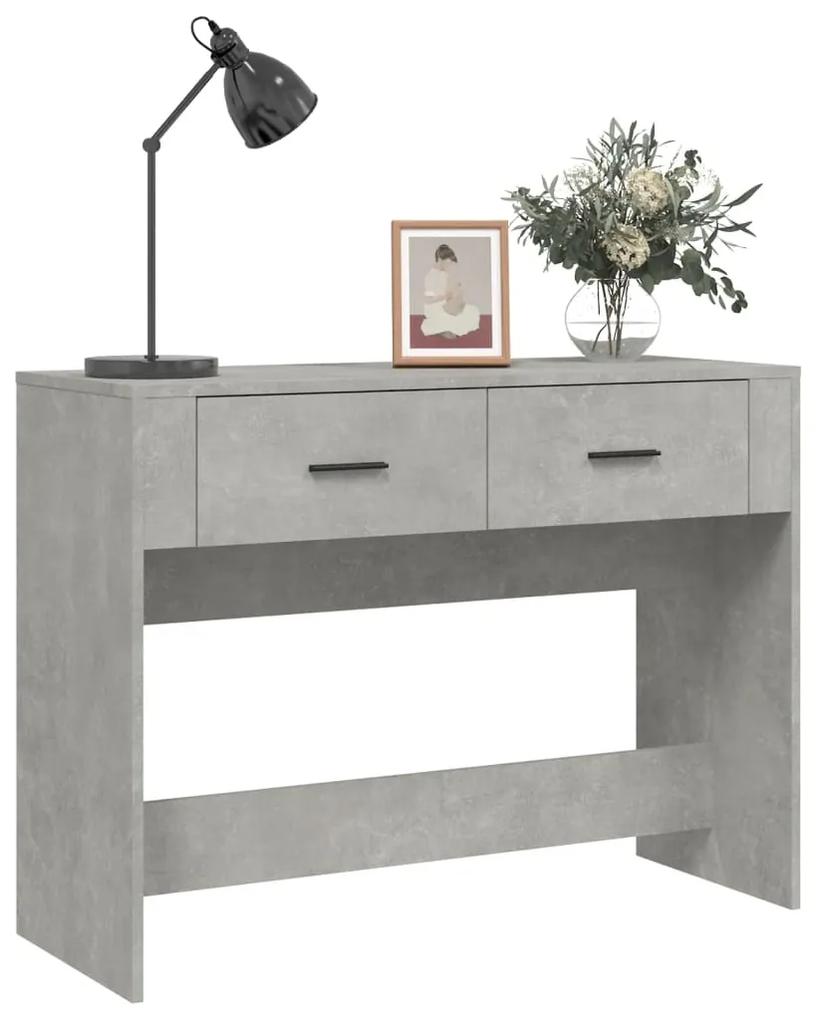 Tavolino consolle grigio cemento 100x39x75 cm legno multistrato
