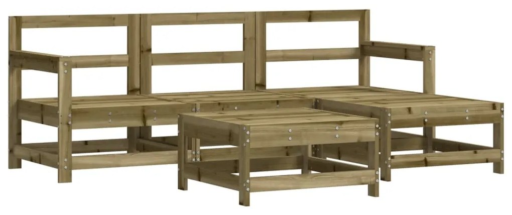 Set Salotto da Giardino 5 pz in Legno Impregnato di Pino