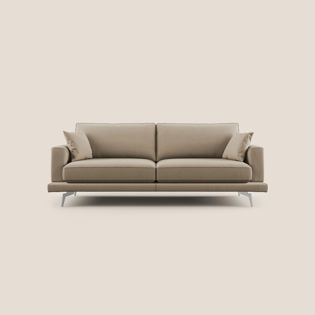 Dorian divano moderno in tessuto morbido antimacchia T05 collezione Autunno beige 178 cm