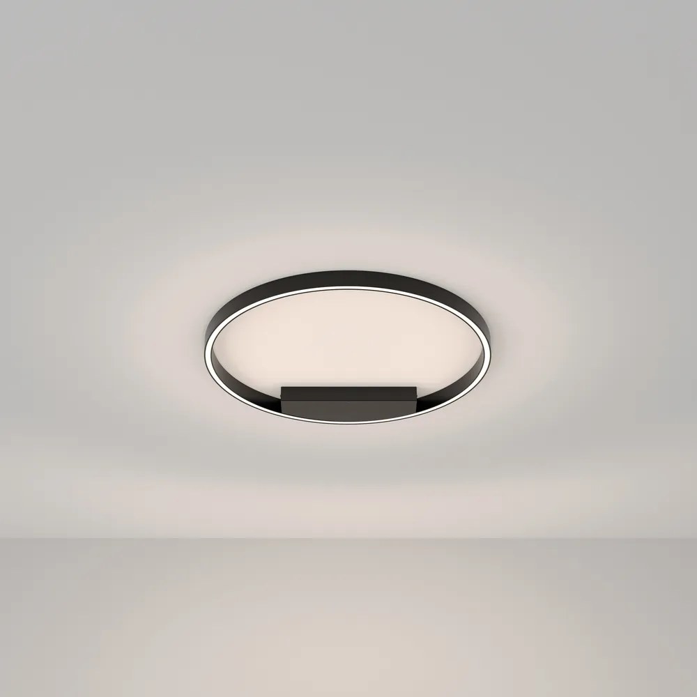 Lampadario A Sospensione Moderno Rim Alluminio Nero 1 Led 37W