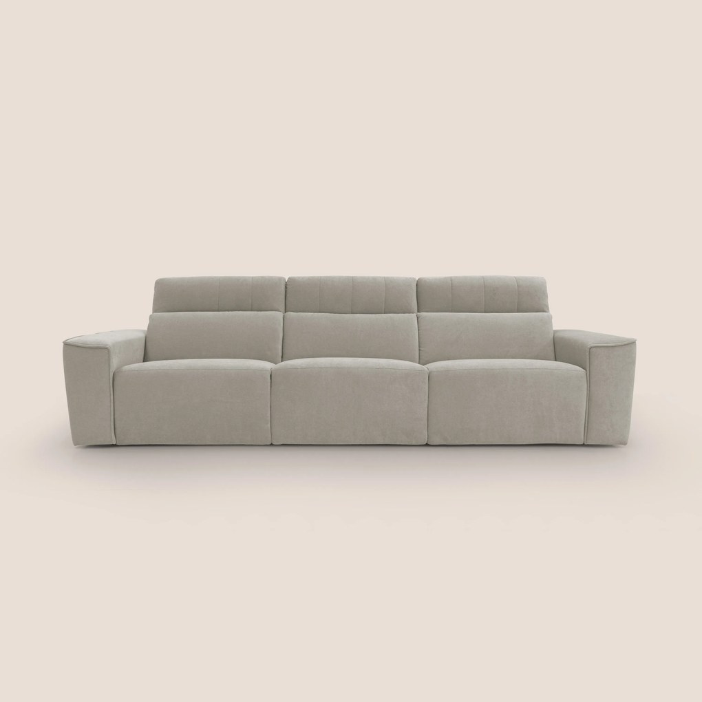Clark Divano modulare 3 sedute con opzione relax elettrico in tessuto smacchiabile impermeabile T17