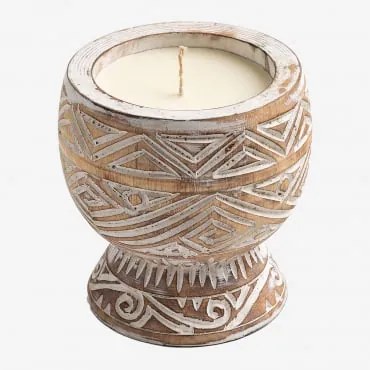 Candela in legno Musta Legno Bianco Vintage - Sklum