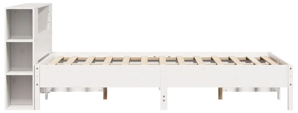 Letto libreria senza materasso bianco 160x200 cm legno di pino