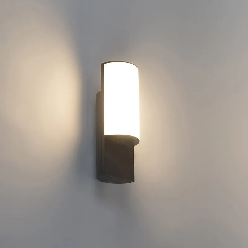 Lampada da parete per esterni moderna grigio scuro con LED - Harry