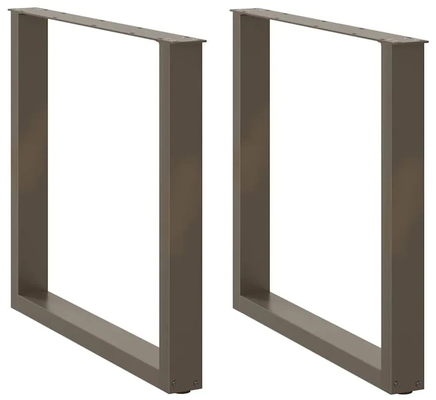 Gambe Tavolo Pranzo A U 2 Pz 90x(72-73) Cm Acciaio /