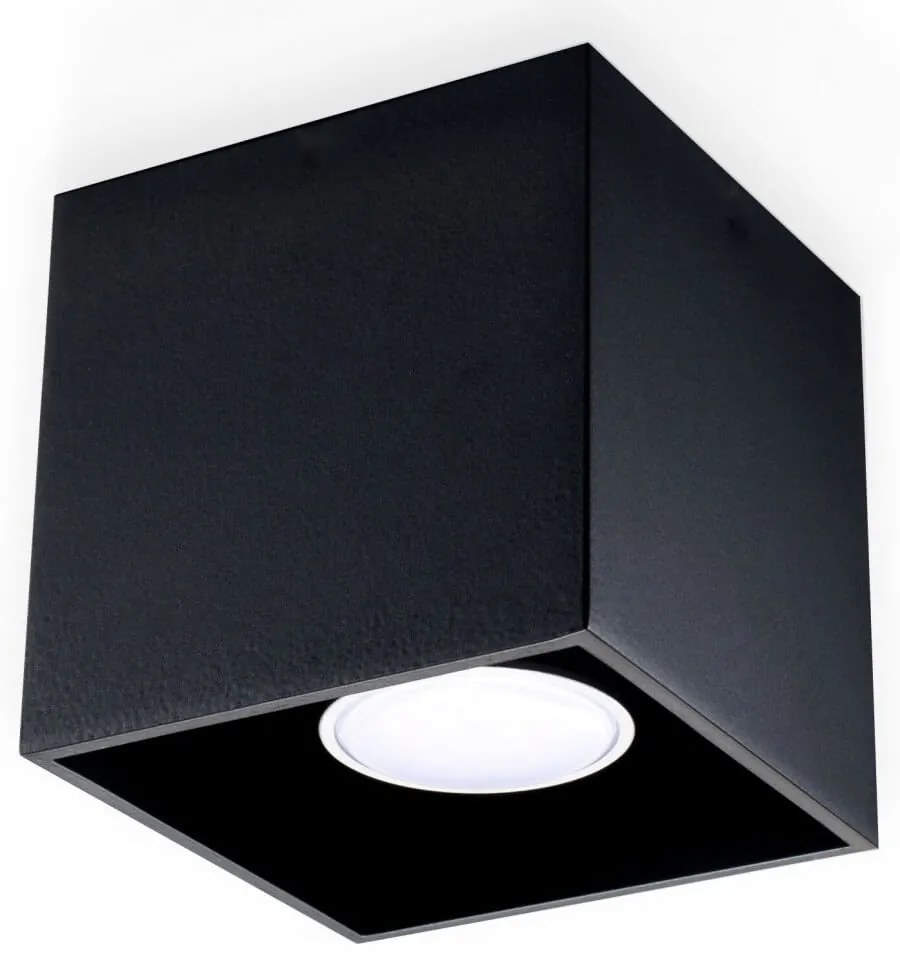 Plafoniera da Soffitto in Alluminio QUAD 1 GU10 Nera da Interno Colore del corpo Nero