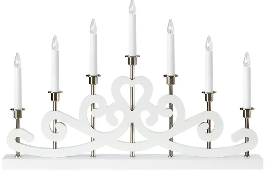 Markslöjd 705965 - Candelabro natalizio NIGHTFALL 7xE10/3W/230V bianco
