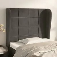 Testiera ad Orecchio Grigio Scuro 93x23x118/128 cm in Velluto cod mxl 51222