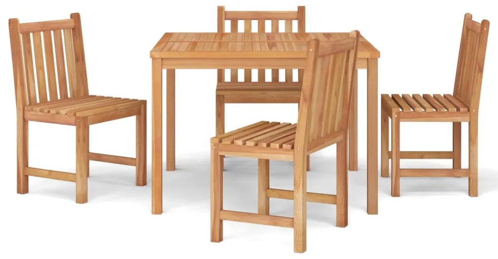 Set da pranzo per giardino 5 pz in legno massello di teak