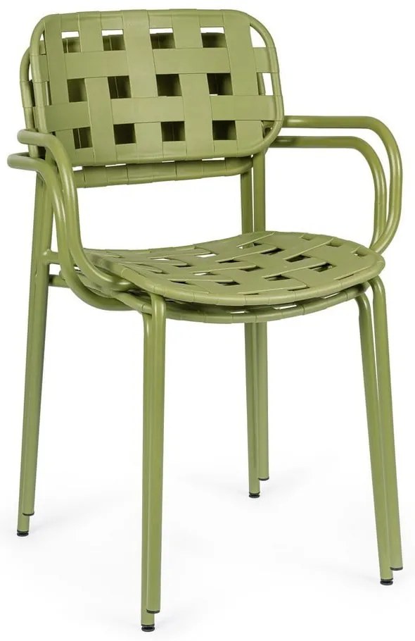 Sedie da esterno in set verdi in metallo 4 pz Clover – Bizzotto