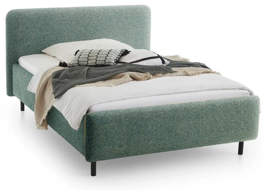 Letto matrimoniale imbottito verde scuro rete non inclusa 160x200 cm Primo – Meise Möbel