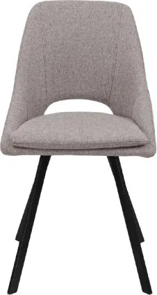 Sedia da cucina LINDA in tessuto tortora moderno con cuscino sfoderabile