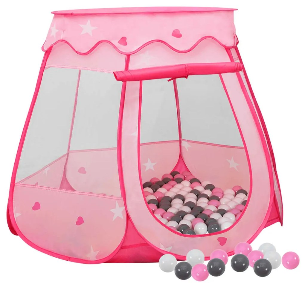Tenda Da Gioco Per Bambini Rosa Con 250 Palline 102x102x82 Cm /