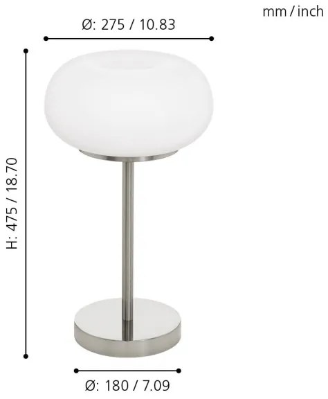 Eglo 98658 - LED RGB Lampada da tavolo dimmerabile OPTICA-C LED/16W/230V