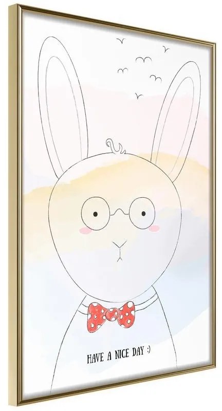 Poster  Polite Bunny  Cornice Quadri Cornice d'oro, Larghezza x Altezza Home decor 20x30