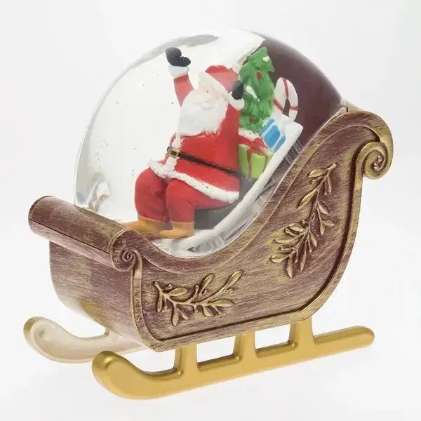 Slitta babbo natale glitter led