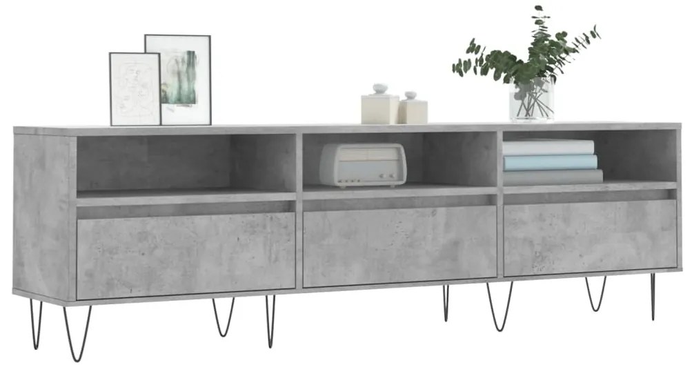 Mobile tv grigio cemento 150x30x44,5 cm legno multistrato