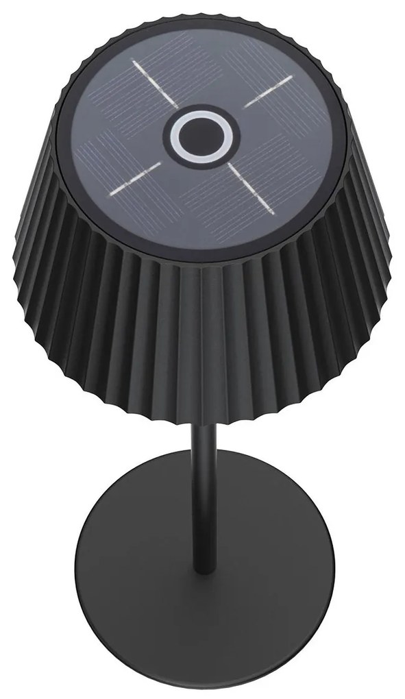 Lampada da Tavolo Solare 2.2W IP54 CCT Dimmerabile - Nera