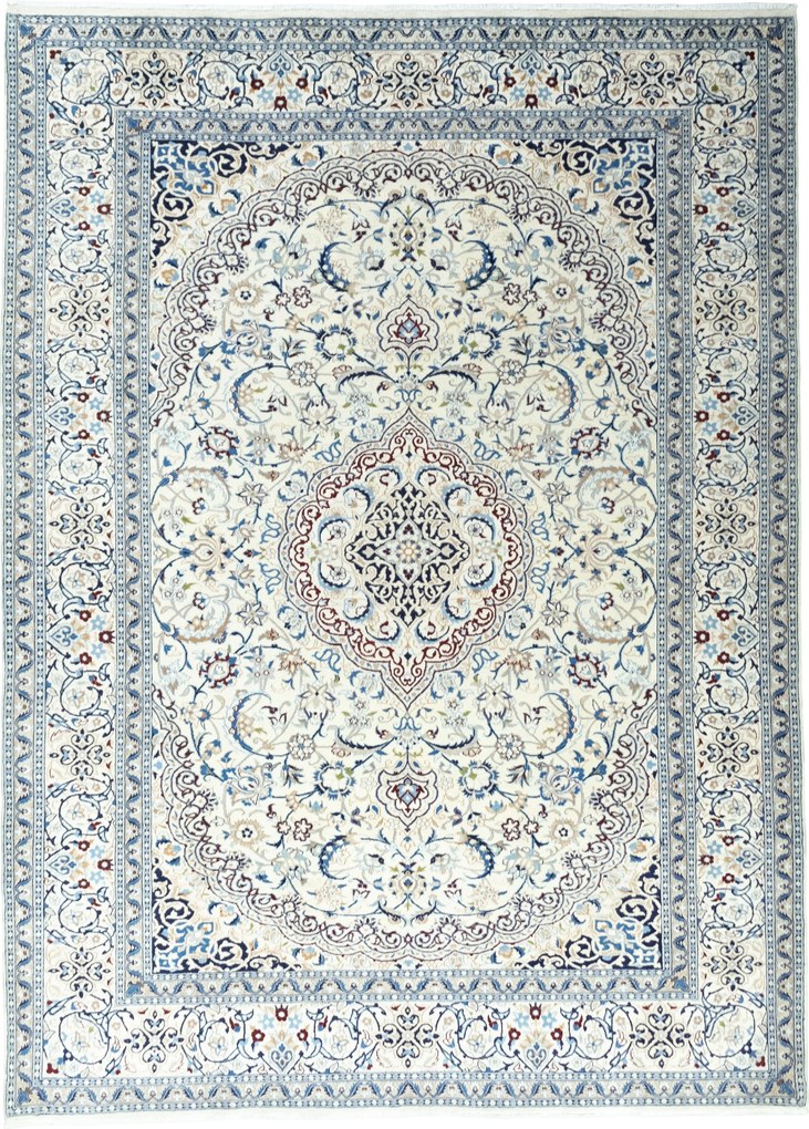 Nain Tappeto 240x340 Beige (Iran) Annodato A Mano
