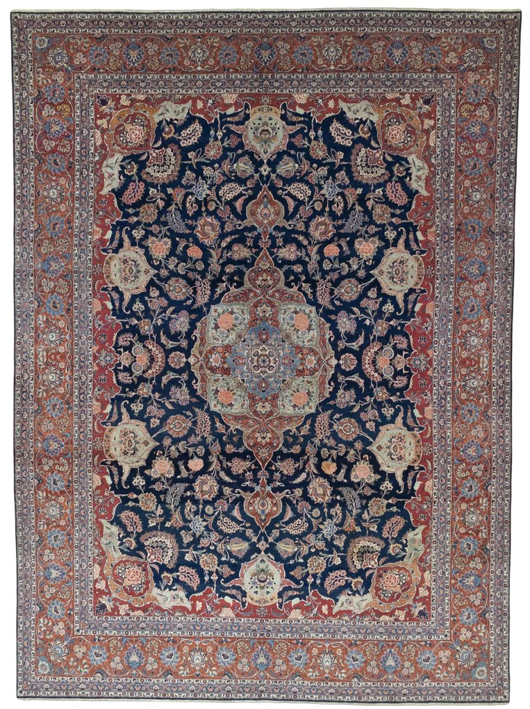 Kashan Tappeto persiano 320x450 Blu (Iran) Annodato A Mano