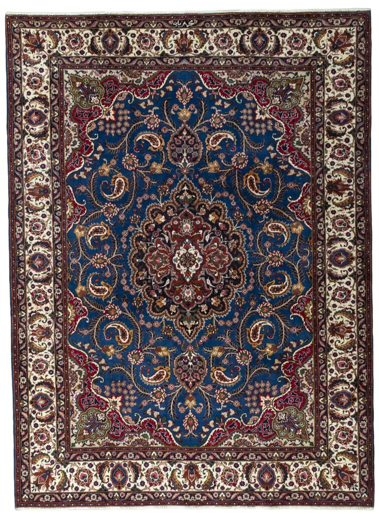Mashad Tappeto persiano 330 x 250 Blu (Iran) Annodato A Mano