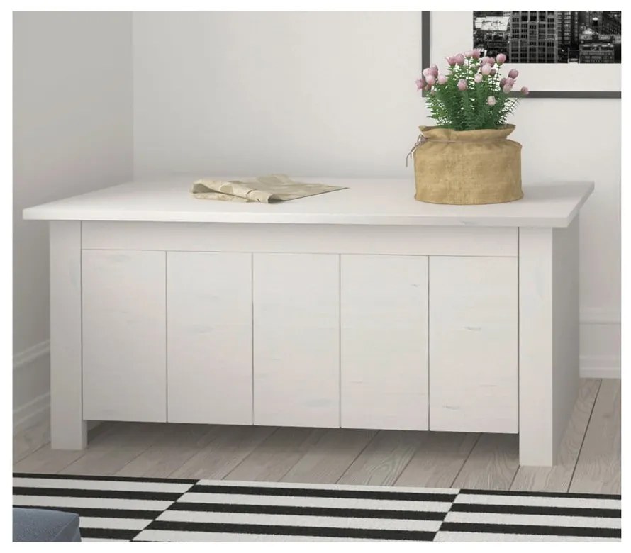 Cassapanca in legno di pino bianco 100x45 cm Bertram - Støraa