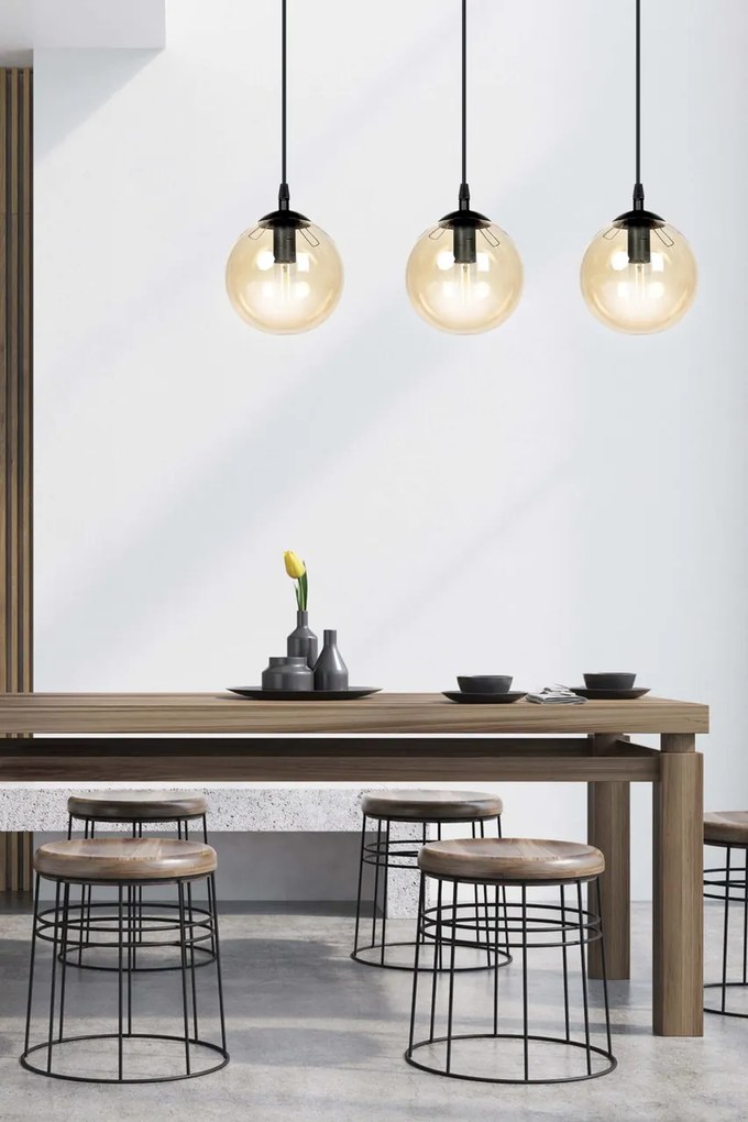 Lampadario a sospensione COSMO 3 BLACK MIODOWY
