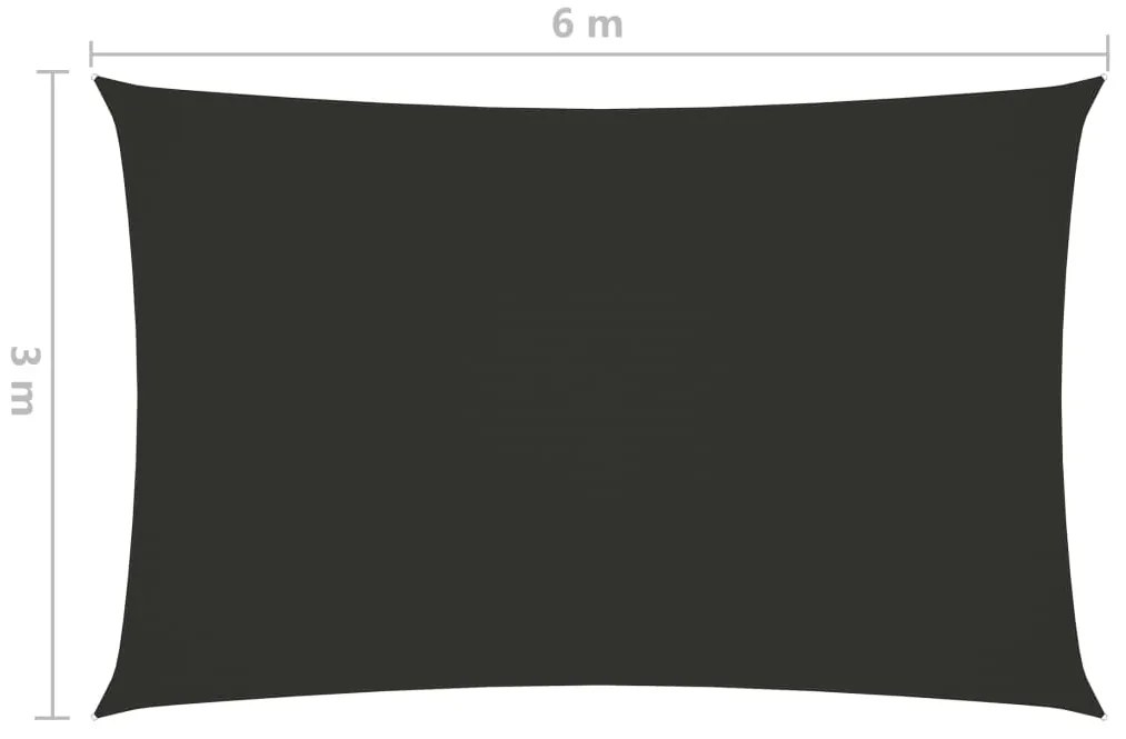 Parasole a Vela Oxford Rettangolare 3x6 m Antracite