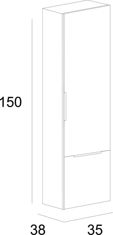 Colonna per mobile bagno Modula BADEN HAUS 1 cassetto 1 anta P 38 x L 35 x H 150 cm blu petrolio