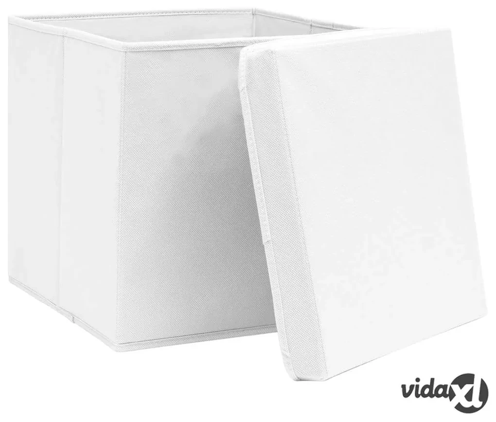 vidaXL Contenitori con Coperchio 10 pz 28x28x28 cm Viola - vidaXL