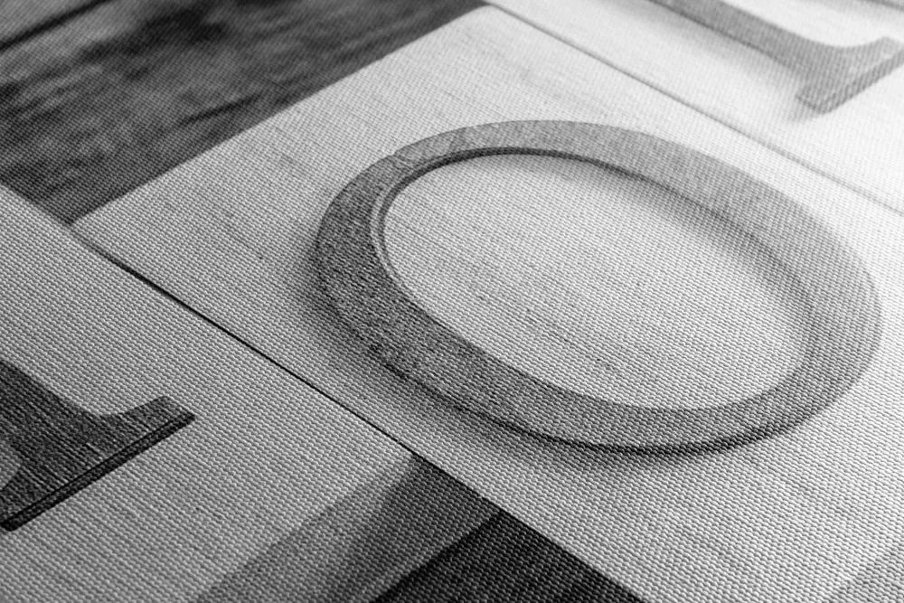 Quadro su tela – Lettere Home in bianco e nero