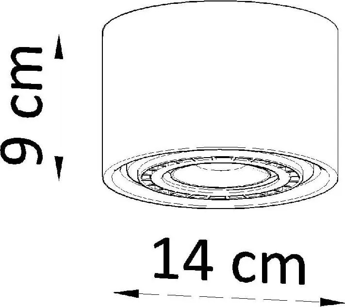 Faretto grigio ø 14 cm Spattio - Sollux