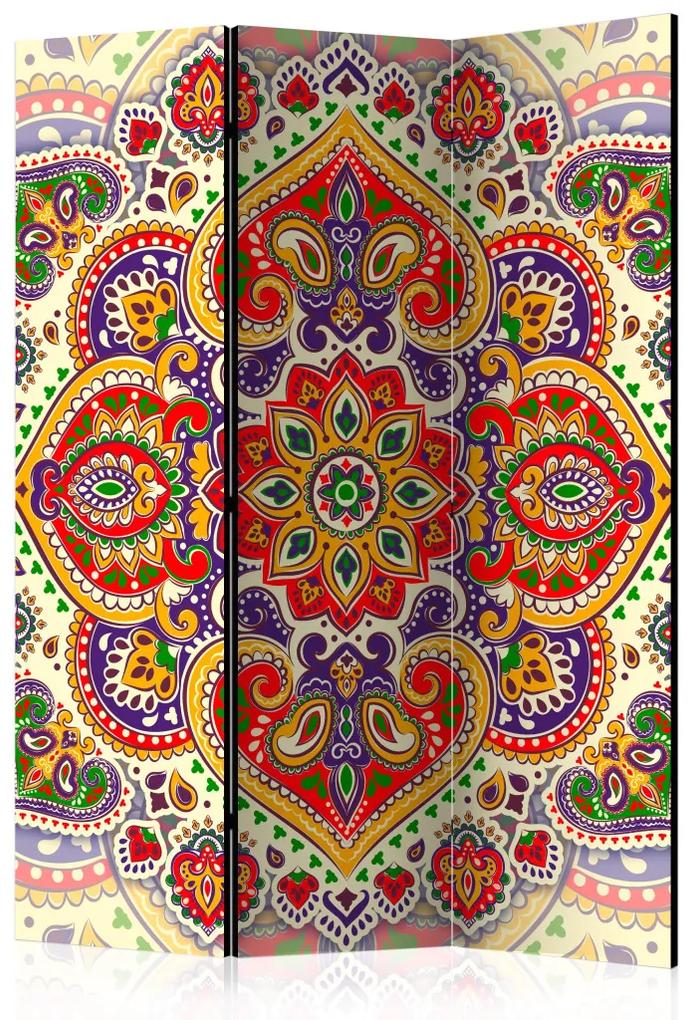 Paravento separè Esotica Originalità - mandala colorata in stile orientale