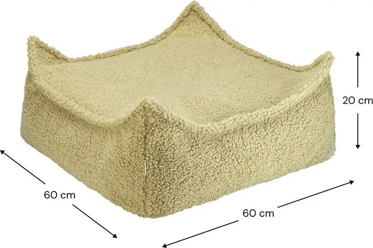 Pouf a sacco per bambini verde con rivestimento in bouclé Square – Wigiwama