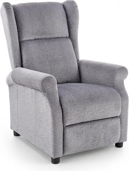 Poltrona reclinabile imbottita Agustin in grigio - H 107-83 cm